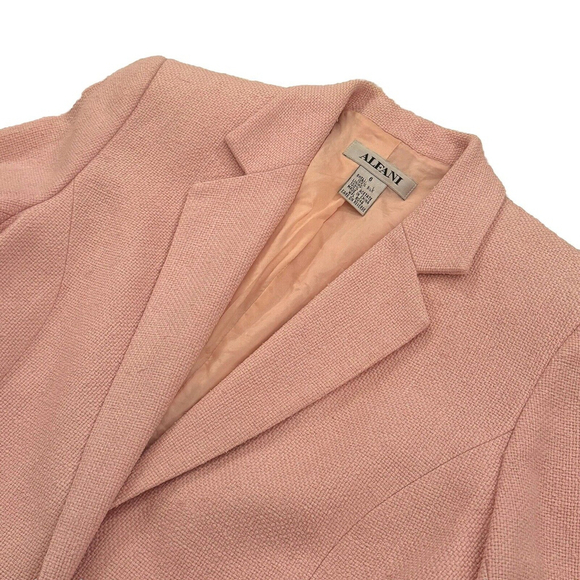 Alfani one-button Silk blazer Jacket Pink Full Lined Classic Style Women Size:6 - Picture 15 of 16
